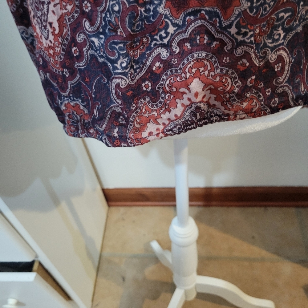 Lucky Brand Paisley Floral Boho Print Multicolored Long Sleeve Blouse | M - Picture 5 of 9